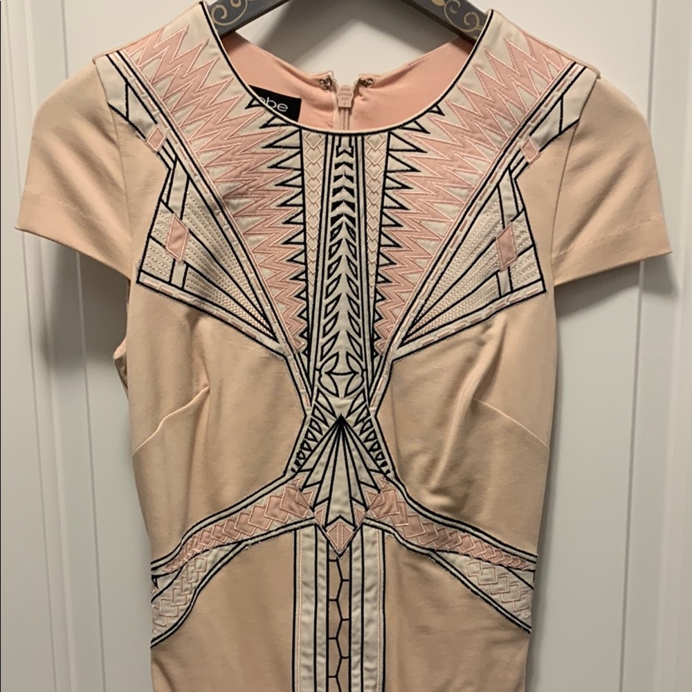 Bebe Soft Pink Dress with embroidered chest